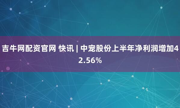 吉牛网配资官网 快讯 | 中宠股份上半年净利润增加42.56%
