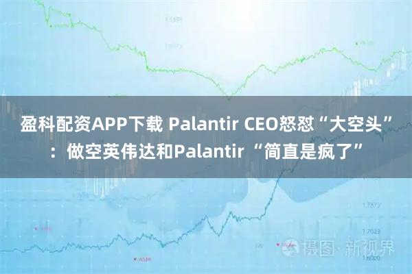 盈科配资APP下载 Palantir CEO怒怼“大空头”：做空英伟达和Palantir “简直是疯了”