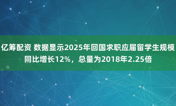 亿筹配资 数据显示2025年回国求职应届留学生规模同比增长12%，总量为2018年2.25倍